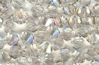 25 4mm Crystal Silver Shade Swarovski Bicone Beads